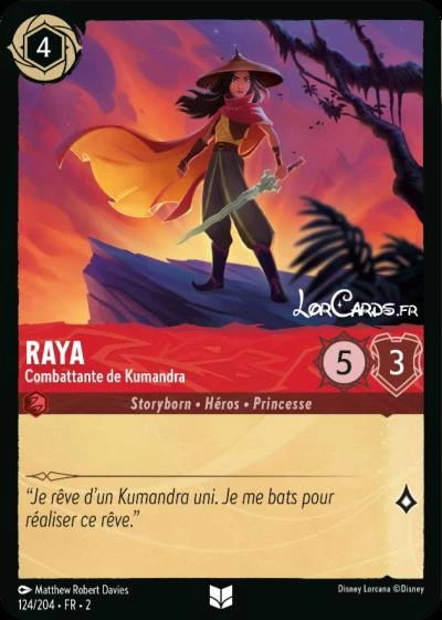 Raya - Combattante de Kumandra - Disney Lorcana Lascension des Floodborn 124/216