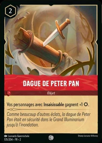 Dague de Peter Pan - Disney Lorcana Lascension des Floodborn 135/216