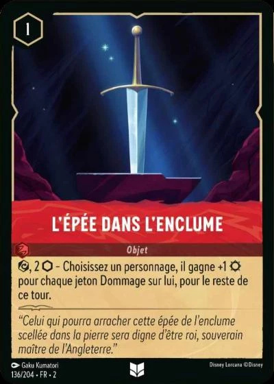 Lépée dans lenclume - Disney Lorcana Lascension des Floodborn 136/216