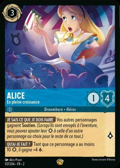 Alice - En pleine croissance - Disney Lorcana Lascension des Floodborn 137/216