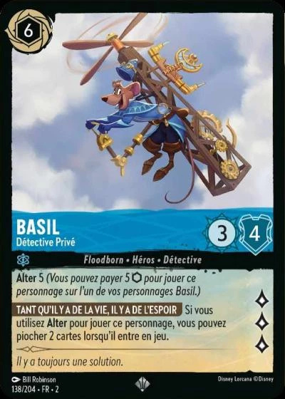 Basil - Détective Privé - Disney Lorcana Lascension des Floodborn 138/216