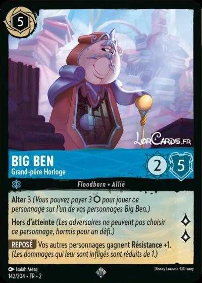 Big Ben - Grand-père Horloge - Disney Lorcana Lascension des Floodborn 142/216