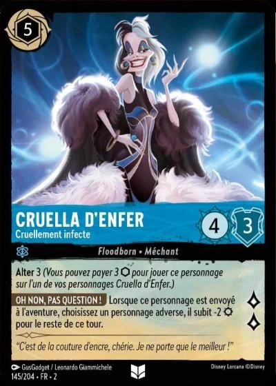 Cruella dEnfer - Cruellement infecte - Disney Lorcana Lascension des Floodborn 145/216
