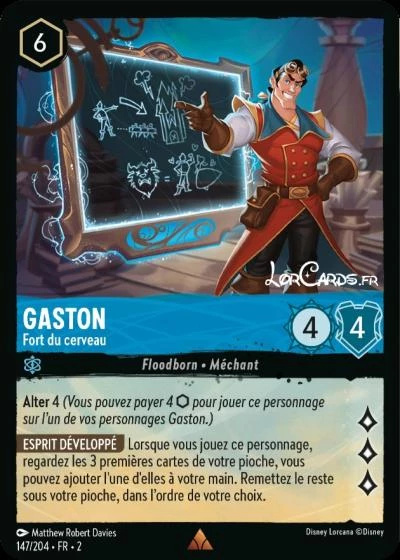 Gaston - Fort du cerveau - Disney Lorcana Lascension des Floodborn 147/216