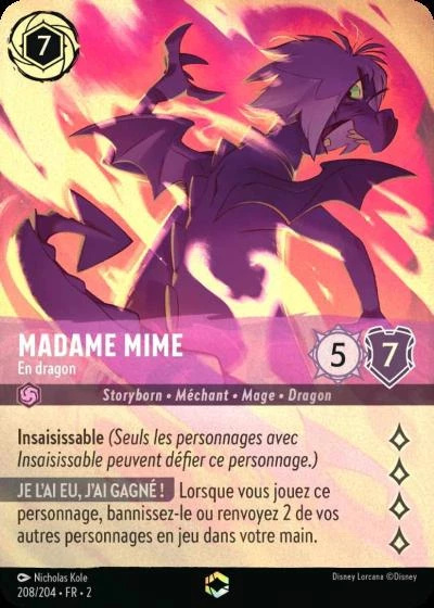 Madame Mime - En dragon (Enchantée) - Disney Lorcana Lascension des Floodborn 208/216