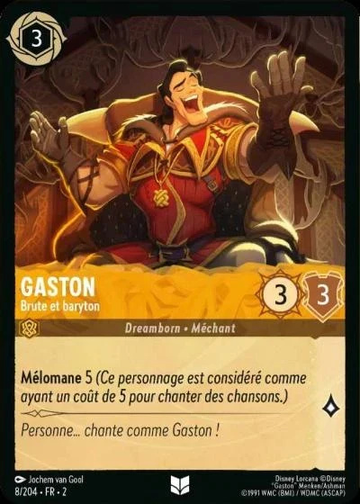 Gaston, brute et baryton - Disney Lorcana Lascension des Floodborn 8/216