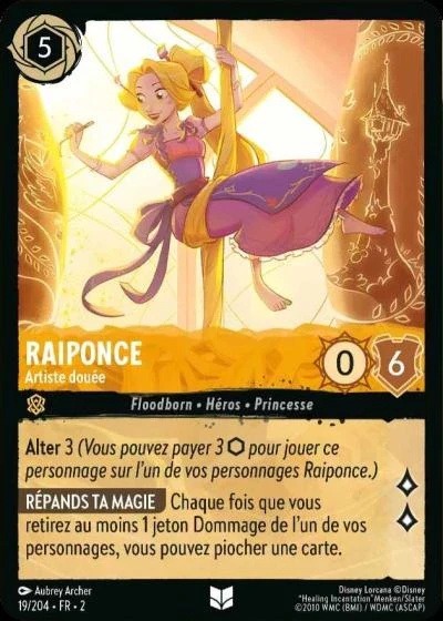 Raiponce, artiste douée - Disney Lorcana Lascension des Floodborn 19/216