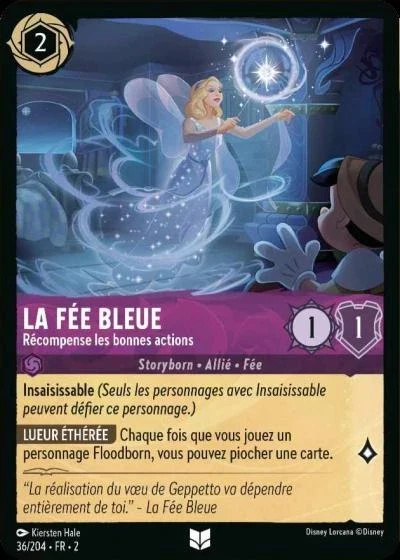 La Fée Bleue, récompense les bonnes actions - Disney Lorcana Lascension des Floodborn 36/216