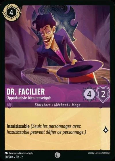 Dr. Facilier, opportuniste bien renseigné - Disney Lorcana Lascension des Floodborn 38/216