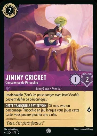 Jiminy Cricket, conscience de Pinocchio - Disney Lorcana Lascension des Floodborn 44/216