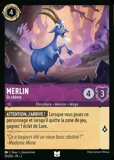 Merlin, en chèvre - Disney Lorcana Lascension des Floodborn 51/216