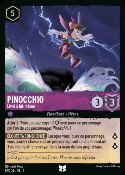 Pinocchio, livré à lui-même - Disney Lorcana Lascension des Floodborn 57/216