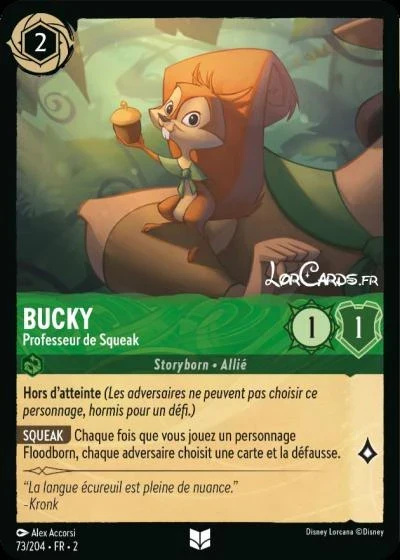 Bucky, professeur de Squeak - Disney Lorcana Lascension des Floodborn 73/216