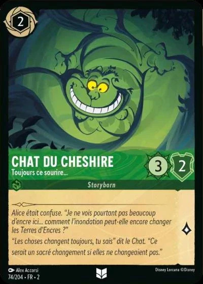 Chat du Cheshire, toujours ce sourire - Disney Lorcana Lascension des Floodborn 74/216