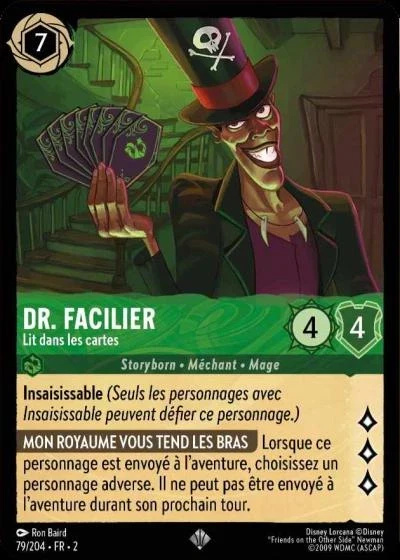 Dr. Facilier, lit dans les cartes - Disney Lorcana Lascension des Floodborn 79/216