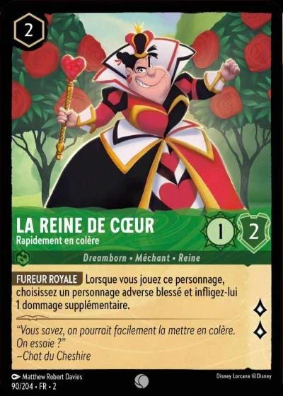 La Reine de Cœur, rapidement en colère - Disney Lorcana Lascension des Floodborn 90/216