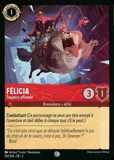Félicia, toujours affamée - Disney Lorcana Lascension des Floodborn 107/216