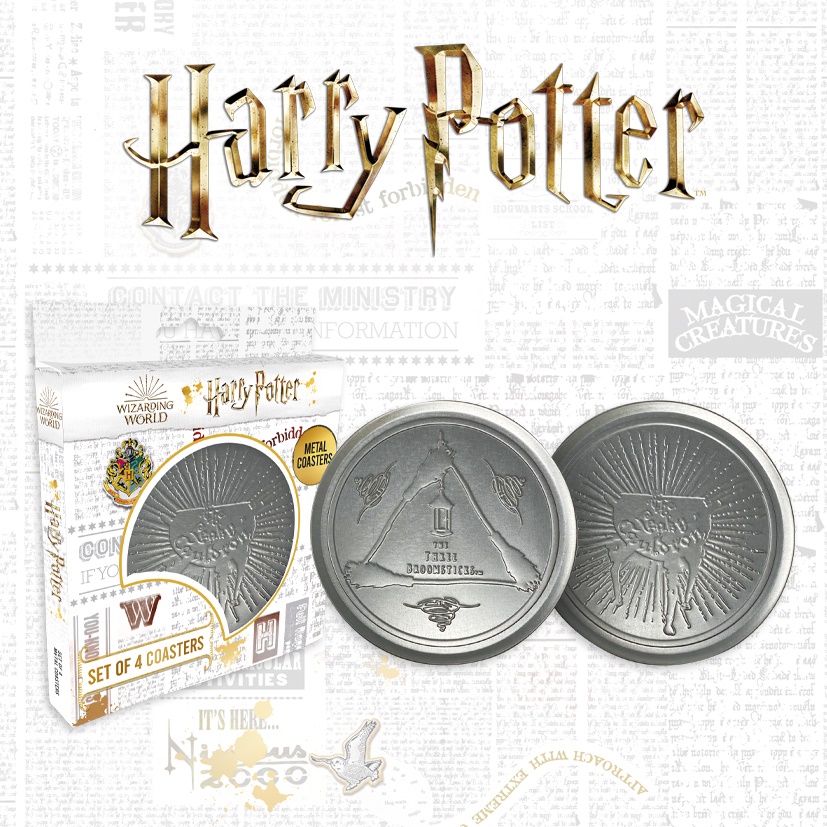 HARRY POTTER - SET DE 4 DESSOUS DE VERRE EN MÉTAL