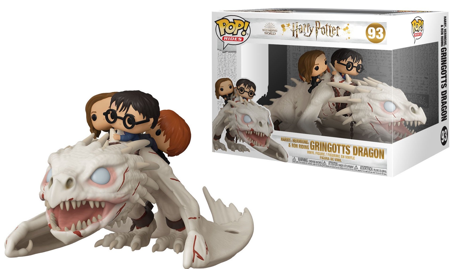 Harry Potter - Bobble Head Funko Pop N°93 : Harry, Ron & Hermione w/dragon
