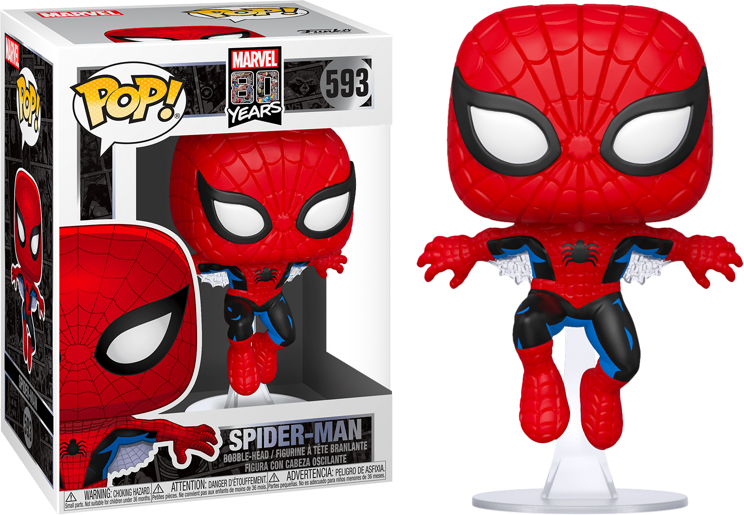 Marvel 80 Years - Bobble Head Funko Pop N°593 : Spiderman
