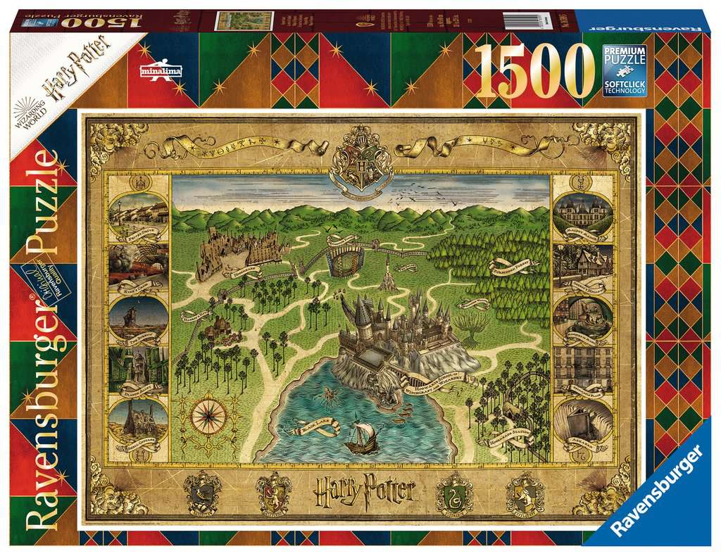 HARRY POTTER - CARTE DE POUDLARD - PUZZLE 1500P