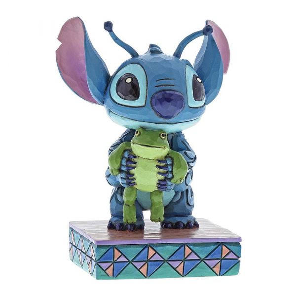 DISNEY TRADITIONS - STITCH WITH FROG FIGURINE - 10CM
