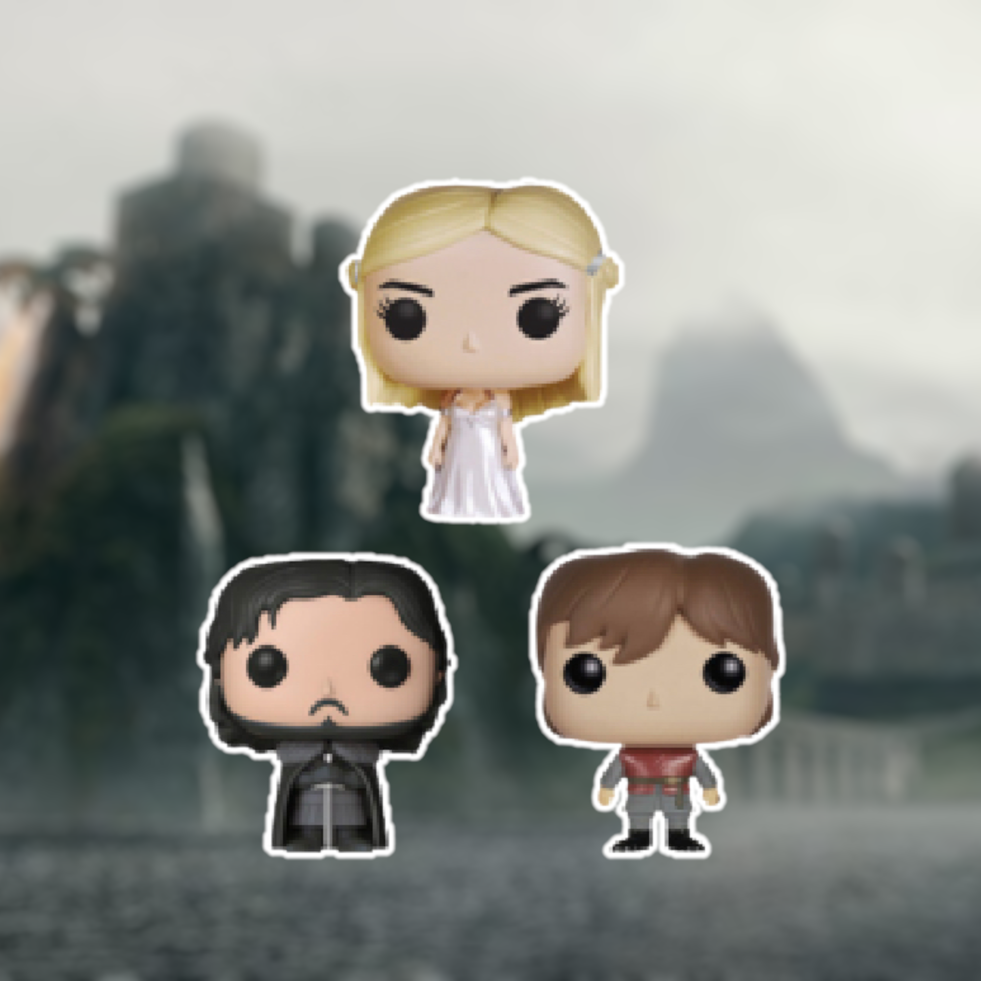 Game of Thrones - Funko Pocket Pop Pack 3 Tin : Jon Snow, Daenerys Targaryen et Tyrion Lannister