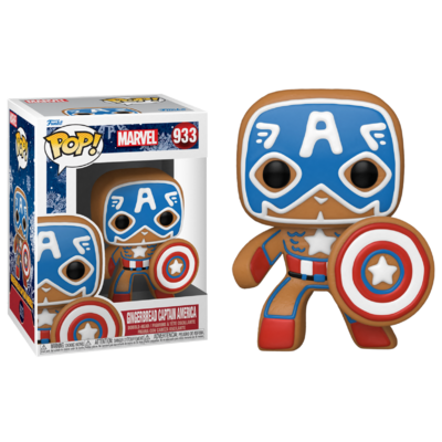 Marvel - Bobble Head Funko Pop N°933 : Gingerbread Captain America le palais des goodies