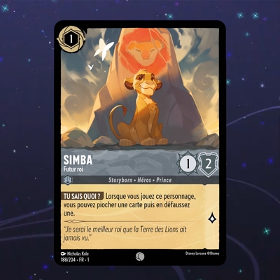 Disney Lorcana TCG : Carte "Simba" (188/204) le palais des goodies