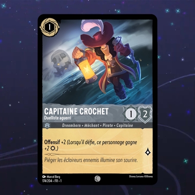 Disney Lorcana TCG : Carte "Capitaine Crochet" (174/204) le palais des goodies