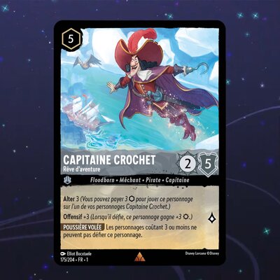 Disney Lorcana TCG : Carte "Capitaine Crochet" (175/204) le palais des goodies