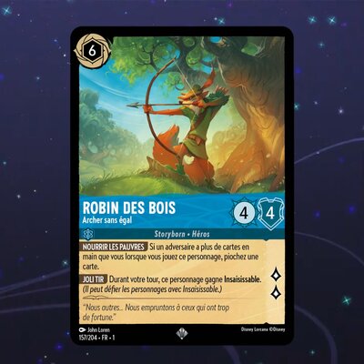 Disney Lorcana TCG : Carte "Robin des bois" (157/204) le palais des goodies