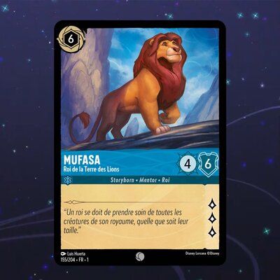 Disney Lorcana TCG : Carte "Mufasa" (155/204) le palais des goodies