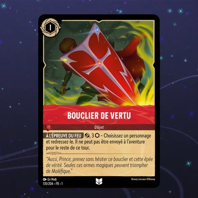 Disney Lorcana TCG : Carte "Bouclier de Vertu" (135/204) le palais des goodies