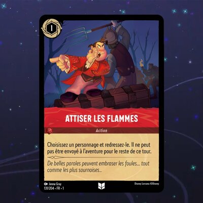 Disney Lorcana TCG : Carte "Attiser les flammes" (131/204) le palais des goodies