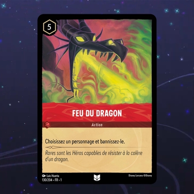 Disney Lorcana TCG : Carte "Feu du dragon" (130/204) le palais des goodies