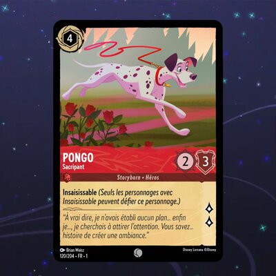 Disney Lorcana TCG : Carte "Pongo" (120/204) le palais des goodies