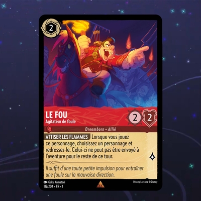 Disney Lorcana TCG : Carte "Le Fou" (112/204) le palais des goodies