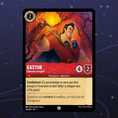Disney Lorcana TCG : Carte "Gaston" (110/204) le palais des goodies
