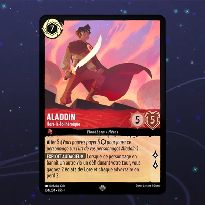 Disney Lorcana TCG : Carte "Aladdin" Foil (104/204) le palais des goodies