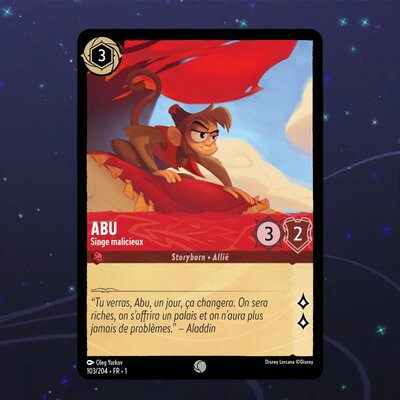 Disney Lorcana TCG : Carte "Abu" (103/204) le palais des goodies