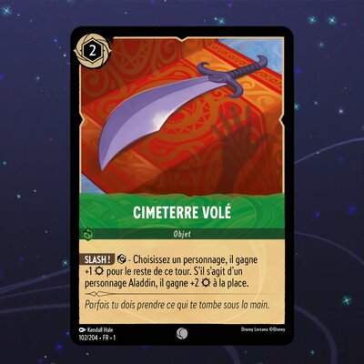 Disney Lorcana TCG : Carte "Cimeterre volé" (102/204) le palais des goodies