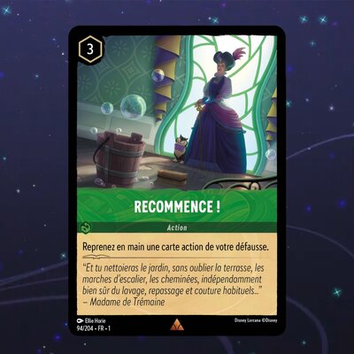 Disney Lorcana TCG : Carte "Recommence !" (94/204) le palais des goodies