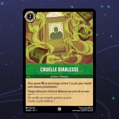 Disney Lorcana TCG : Carte "Cruelle Diablesse" (98/204) le palais des goodies