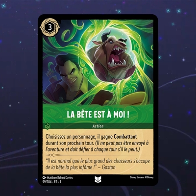 Disney Lorcana TCG : Carte "La Bête est à moi !" (99/204) le palais des goodies