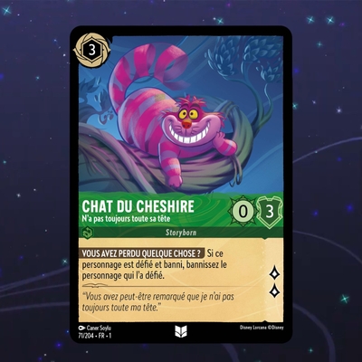 Disney Lorcana TCG : Carte "Chat de Cheshire" (71/204) le palais des goodies