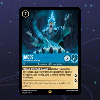 Disney Lorcana TCG : Carte "Hadès" (147/204) le palais des goodies