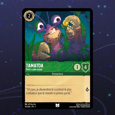 Disney Lorcana TCG : Carte "Tamatoa" (92/204) le palais des goodies