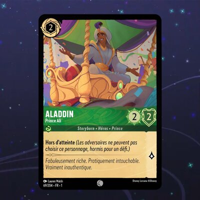 Disney Lorcana TCG : Carte "Aladdin" Foil (69/204) le palais des goodies