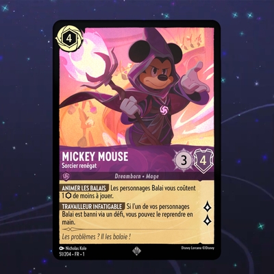 Disney Lorcana TCG : Carte "Mickey Mouse" Foil 51/204) le palais des goodies